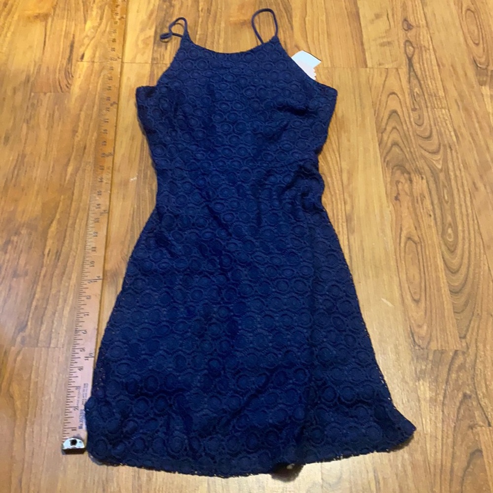 Soprano blue halter neckline dress